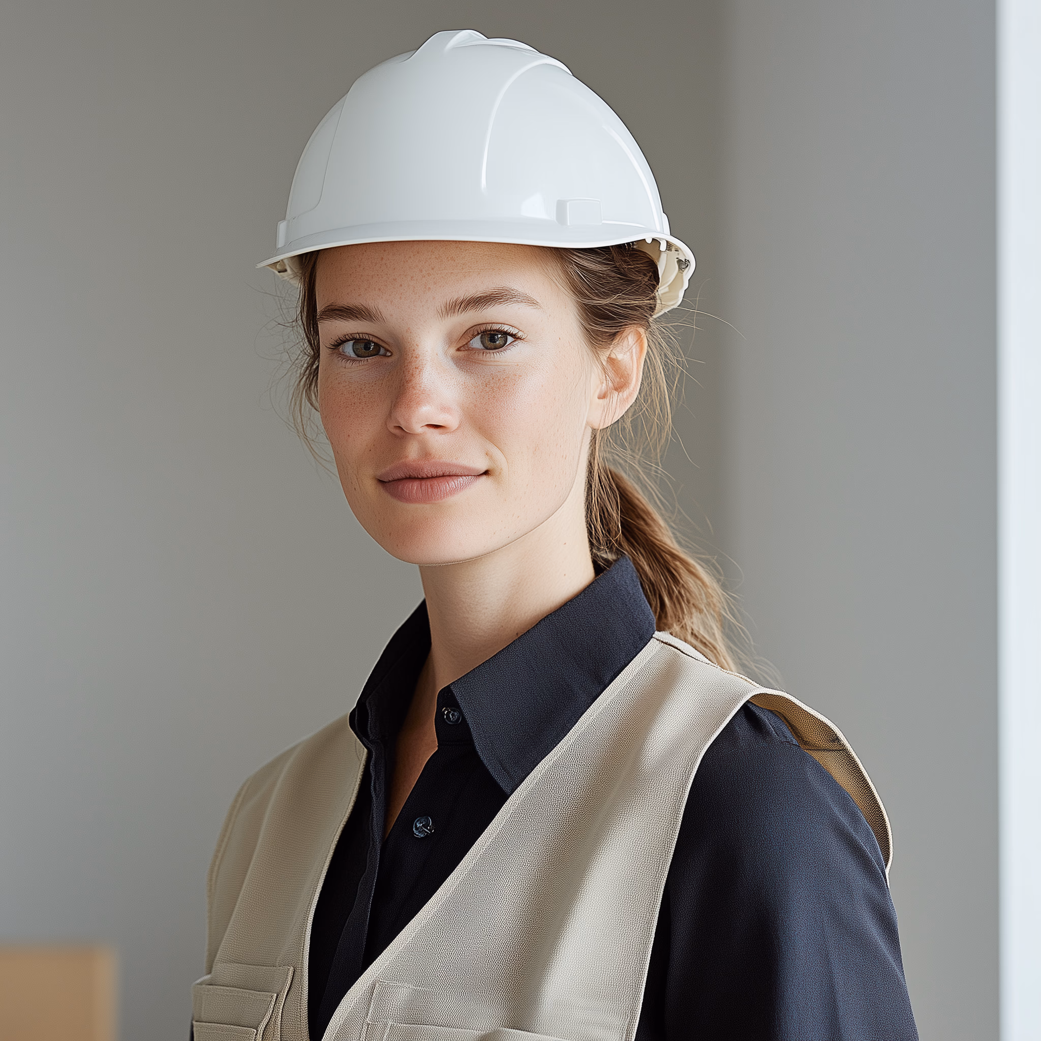 Team member with hard hat