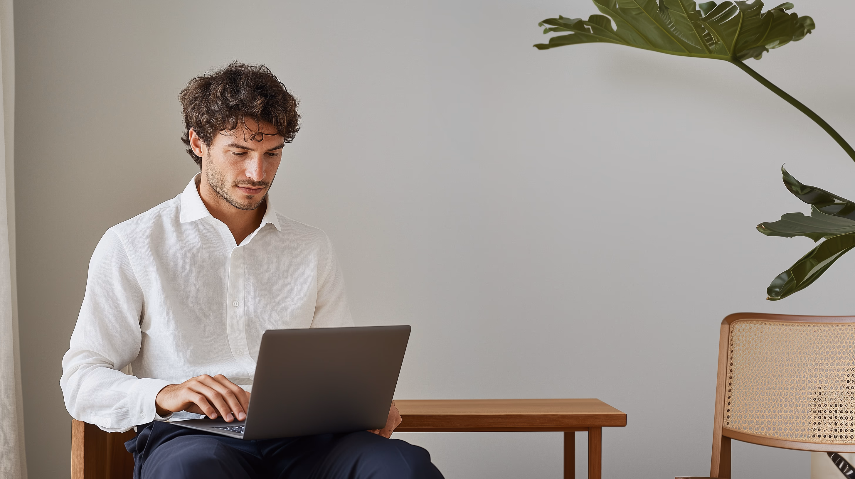Professional working on a laptop
